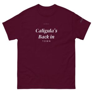 unisex caligula t-shirt, maroon